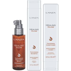 L'ANZA Healing Volume Thickening Shampoo, Conditioner & Treatment Spray Triple Set - 300+250+100ml