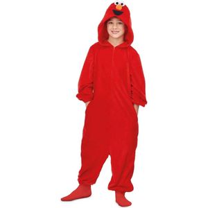 Elmo onesie | Sesamstraat | licentie kostuum voor kinderen | 7-9 jaar
