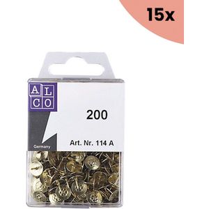 15x Punaises Alco 9mm messing 200 stuks in doosje