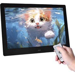 7"" HD IPS Digitale Fotolijst - 1080P Video, Automatisch Aan/uit, Beeldvoorbeeld, MP3, Kalenderklok, USB Met Afstandsbediening (Zwart)