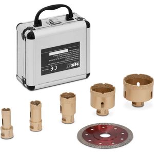 MSW - Set diamantboren met doorslijpschijf - voor haakse slijpers - 20 / 25 / 35 / 55 / 68 mm - diamantdoorslijpschijf 115 mm