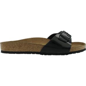 Birkenstock Madrid Dames Slippers Black Patent Regular-fit | Zwart | Imitatieleer | Maat 39 | 040301