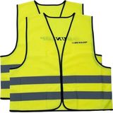 Dunlop Veiligheidsvest - 2x - geel - reflecterend - voor volwassenen - one size model