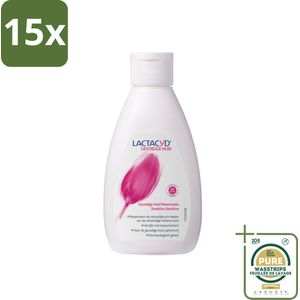 15 x Lactacyd – Sensitive – Extra Mild – 200 ml - Grootverpakking - Gevoelige Huid Wasemulsie - Intieme Wasemulsie - Melkzuur - Katoenextract - PH-vriendelijk