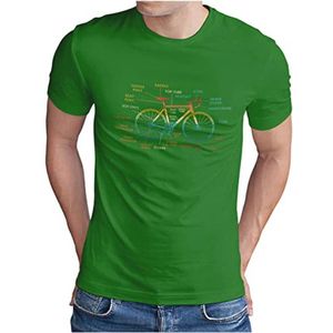 Fiets T-shirt met Onderdelen Aanduidingen voor Heren | Maten S - 5XL
