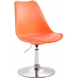 Design Eetkamerstoel Helga - Oranje - Zonder armleuning - Met rugleuning - Set van 1 - Woonkamerstoelen - Keukenstoelen - 100% polyurethaan