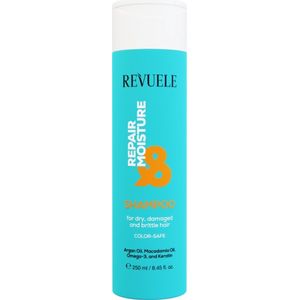 Revuele Repair & Moisture Shampoo 250ml – Herstelt, hydrateert en versterkt met Arganolie, Macadamia Olie, Omega-3 en Keratine