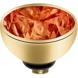 Melano - Twisted Basic CZ Steentje - Coral Red - Goud