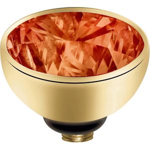 Melano - Twisted Basic CZ Steentje - Coral Red - Goud