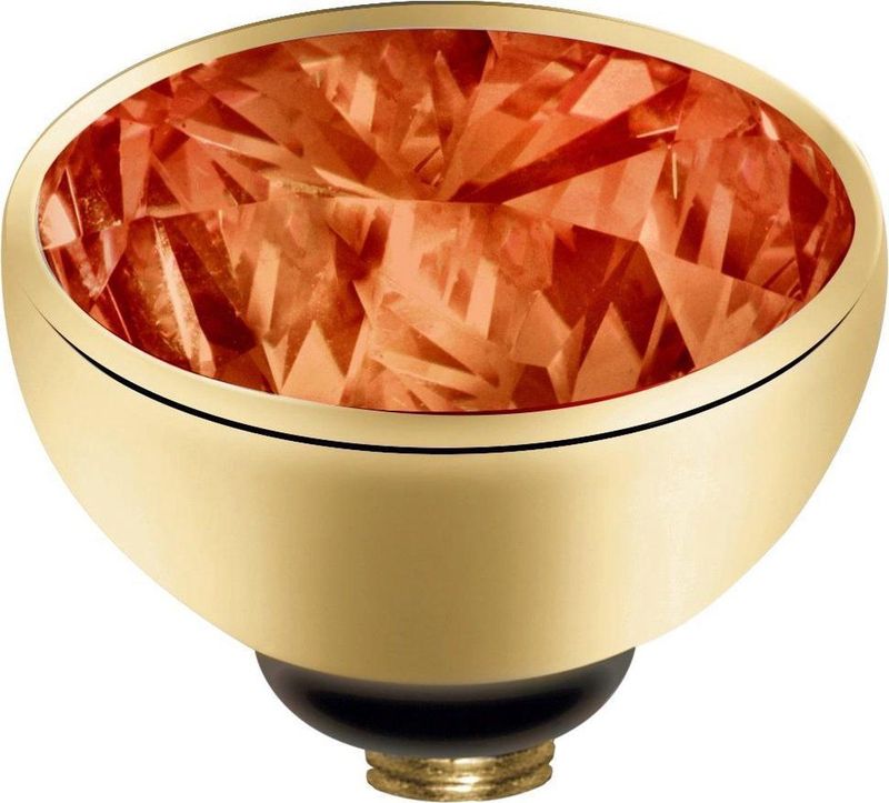 Melano - Twisted Basic CZ Steentje - Coral Red - Goud
