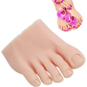 Oefen Nep Voet Model, Flexibele Zachte Siliconen Oefenvoet Nagel Oefen Oefenvoet, Halve Voet Etalagepop voor Acryl Nagels Kunst Training Display, Siliconen Oefenvoet (Links