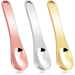 Thelau - Mini metalen make-up spatel voor huidverzorging - herbruikbare cosmetische lepel