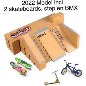 The limit fingerboard skateboard park - 2022 model - inclusief 2 skateboards, 1 step en 1 BMX