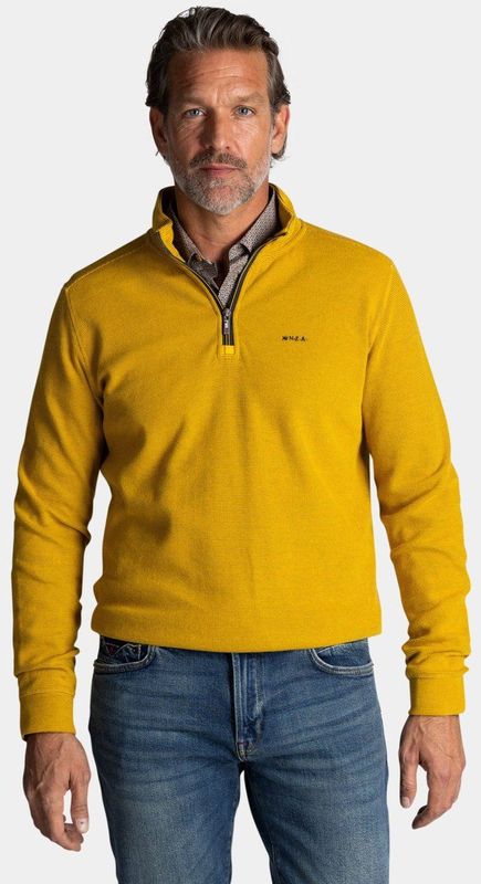 NZA - Gele - Katoenen Half Zip Sweater