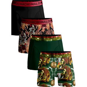 Muchachomalo Heren Boxershorts 4 Pack - Normale Lengte - S - 95% Katoen - Mannen Onderbroek met Zachte Elastische Tailleband