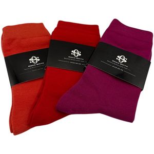 Owen Smith - Herensokken - 3 paar (rood, fuchsia, orange rust) - maat 39-42