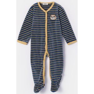 Woody Kruippakje antraciet-gele stree - maat 062/3M