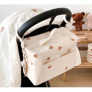 Clixify Luiertassen baby Waterdicht Luiertas koelhoudend & thermisch met Buggymontage – Luiertas verzorgingstas – Beige - Mommytas - Luiertas neutraal met beertjes -