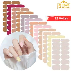 GUAPÀ® Nail Wraps Nagelstickers | Gellak Wraps | 12 Vellen Nagellak Wraps | Nail Art | Nagel Folie | Diverse kleuren Nagel Folie | 12 Vellen Nagelstickers | Plaknagels | 12 Vellen Nail Wrap Nagellak Stickers Nude Pastel Tinten