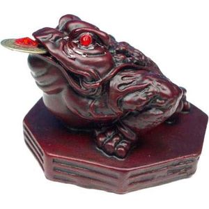 Minibeeldje Feng Shui kikker rood - 6 cm - S