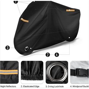 Motorhoes Waterdichte Stof Regen Wind voor Motoren-Scooters-Zwart Motorhoes