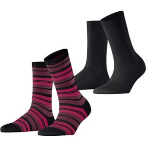 ESPRIT - College Stripe - Kousen - Zwart - Multipack van 2 Pairs