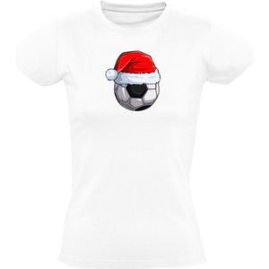 Kerst voetbal Dames T-shirt - kerstmis - feest - sport - feestdagen - winter - bal - kerstshirt
