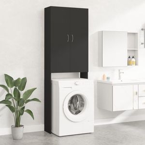 LBB Wasmachine ombouw - Kast - Opbouwmeubel - Verhoger - Wasmachine meubel - Opbergkast - Hout - Zwart