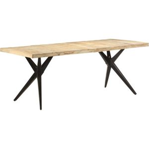 vidaXL - Eettafel - 200x90x76 - cm - ruw - mangohout