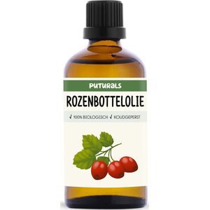 Puturals Rozenbottelolie 100% Biologisch - 100ml - Koudgeperst en Puur - Rosehip Oil voor Haar en Huid