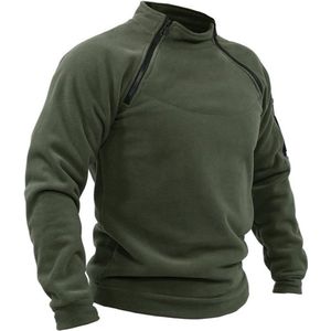 BukkitBow – Tactical Trui voor Heren – Polyester Fleece – Leger Groen – Outdoor Musthave - Groen - L