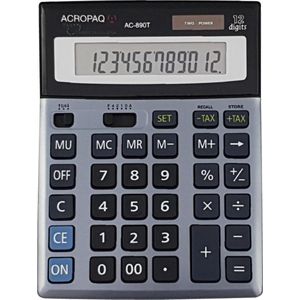 ACROPAQ Rekenmachine groot - 12-cijferig scherm - Bureaurekenmachine, Calculator met grote toetsen - XL