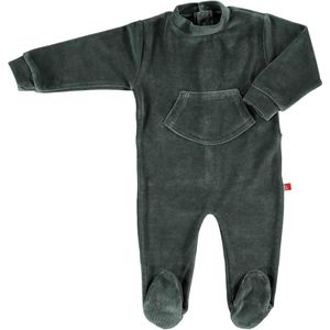 Boxpakje/ baby pyjama biologisch velours antraciet 62-68