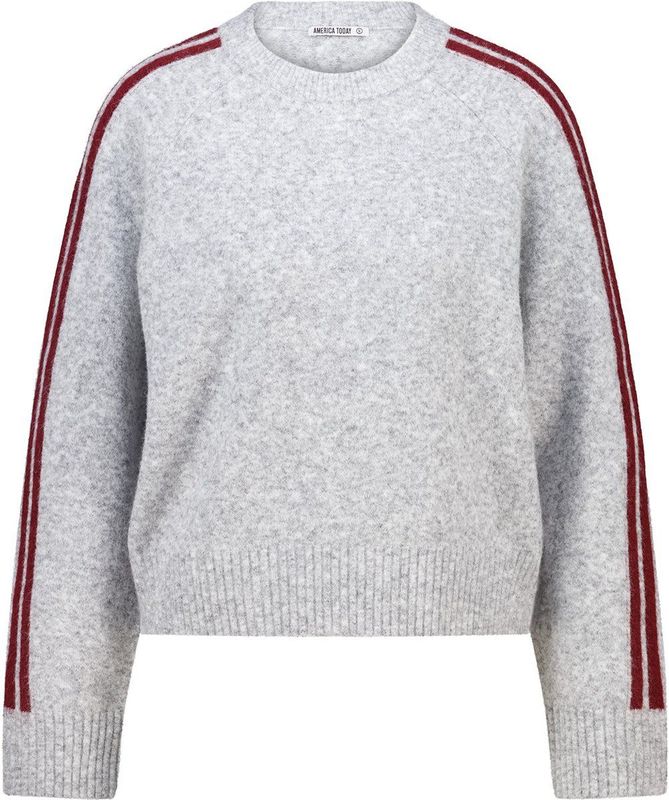 America Today gestreepte pullover grijs