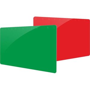 Gekleurde PVC kaart - voorzijde groen / achterzijde rood