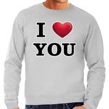 I love you sweater voor heren - grijs - Valentijn / Valentijnsdag - trui XXL