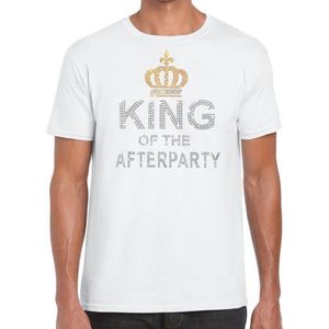 Wit King of the afterparty glitter steentjes t-shirt heren - Officiele Toppers in concert merchandise M