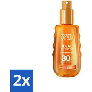 Garnier - Ambre Solaire - Invisible Spray - Ideal Bronze - SPF 30 - 150 ml - Voordeelverpakking - 2 stuks