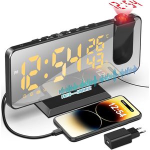 Solacis Wekkerradio Met Projectie - Wekkerradio - Digitale wekker - Wekkerradio kinderen - Wekker met projectie op plafond - Must have!