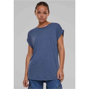 Urban Classics - Modal Extended Shoulder Dames T-shirt - Blauw