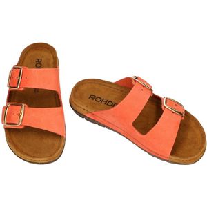 Rohde -Dames - koraalrood - slippers & muiltjes - maat 36