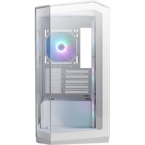 MSI MAG PANO M100R PZ - PC Case - Behuizing - Compatibel voor Micro-ATX, Mini-ITX - Gehard glas - Geen voeding (ATX) - Wit