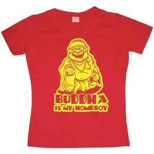 Hybris Damen Buddha Is My Homeboy Girly T-Shirt SH-5-10692-H3-2 Red-S