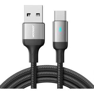 JOYROOM - USB-A naar Type- C Kabel - 2 Meter - Nylon - 3A - Zwart