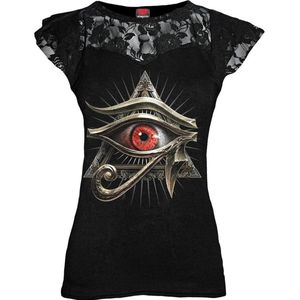 Spiral Evil Eye Dames T-shirt - zwart - XXL