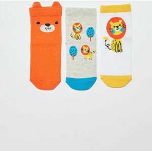 Set van 3 paar babysokken jongens  - Baby/kinder sokjes - Leeuw