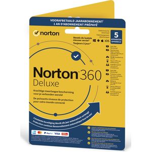 SYMANTEC NORTON 360 DELUXE (ABONNEMENT) - 1 GEBRUIKER, 5 APPARATEN, 1 JAAR