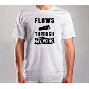 Flows Through my Veins - T Shirt - Barber - BarberLife - Dad - Barbershop - Kapster - Kappertijd - KapperLeven - Kapperszaak