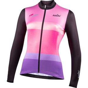 Nalini - Dames - Fietsshirt - Lange Mouwen - Wielrenshirt - Roze - STRIPES LADY JERSEY - XXL