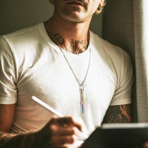 Ademhalingsketting voor stressvermindering en mindfulness - Roestvrij Staal - Draagbare halsketting voor ontspanning en meditatie met diepe ademhalingsoefeningen